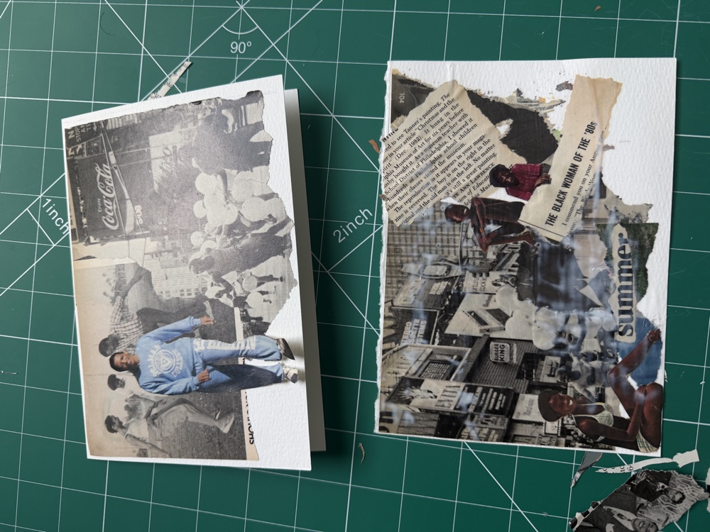 Mixed-media collage work by Nakisha Procope